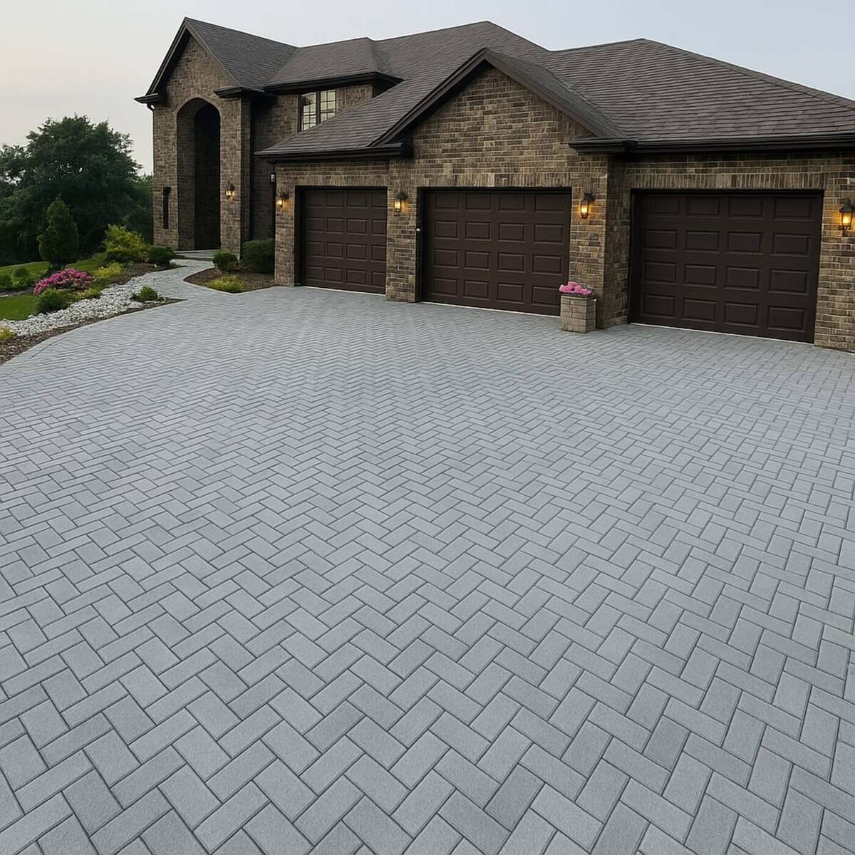 Permeable paver driveway
