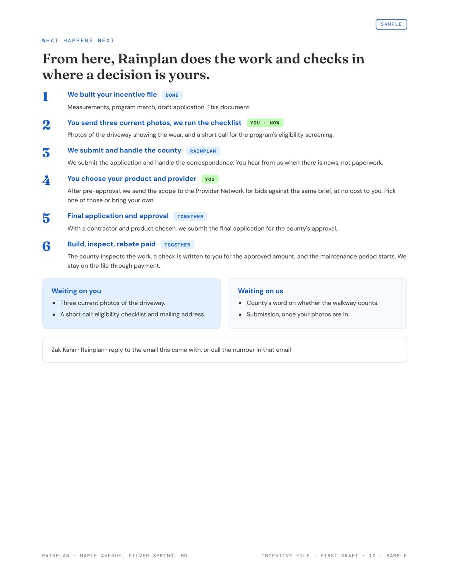 Next steps page