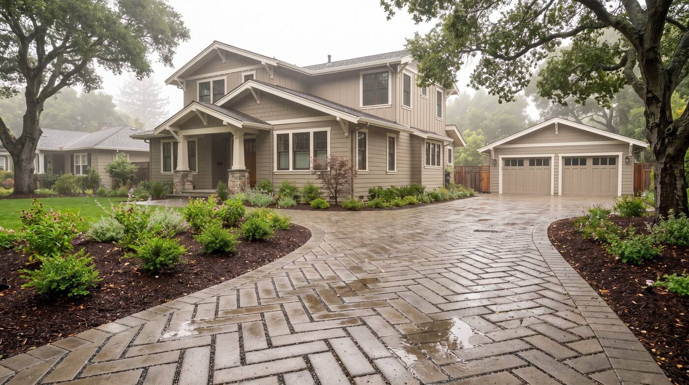 Permeable paver driveway