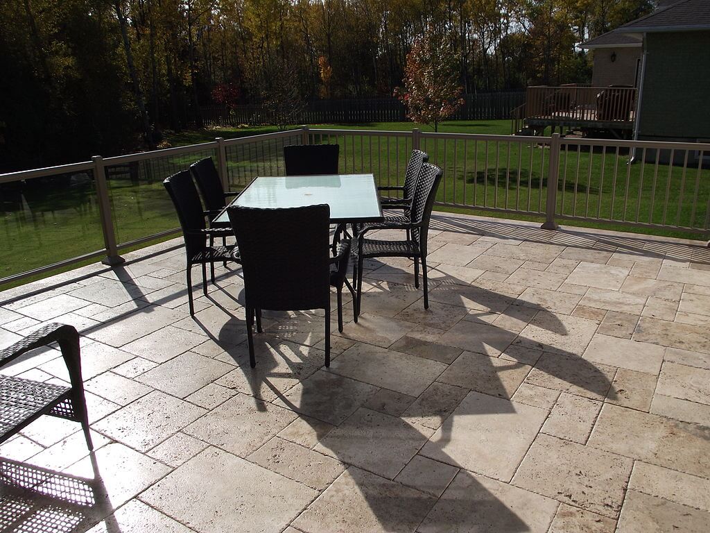 deck made from permeable pavers