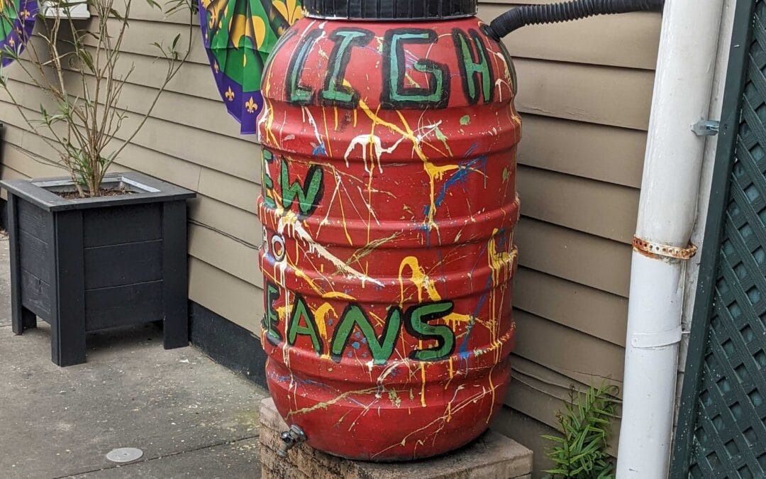 painted rain barrel design