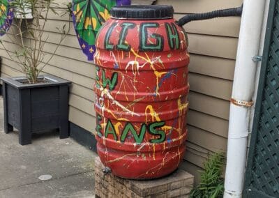 painted rain barrel design
