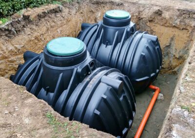 Underground rainwater storage tanks