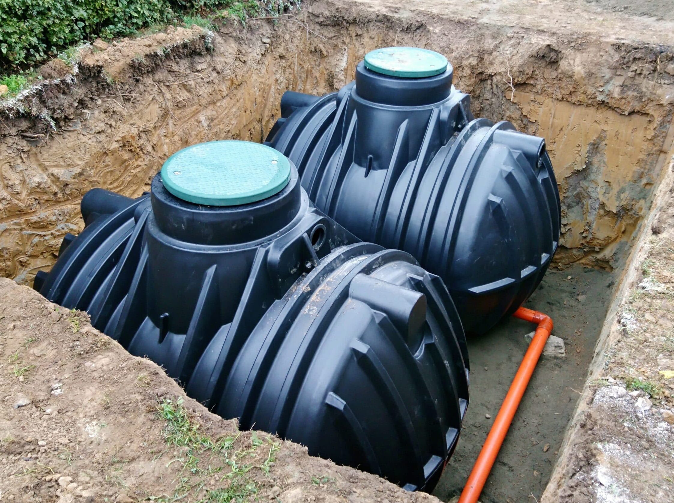 Underground rainwater storage tanks