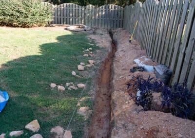 french drain being added to property line