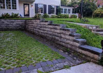 permeable pavers in a deep driveway