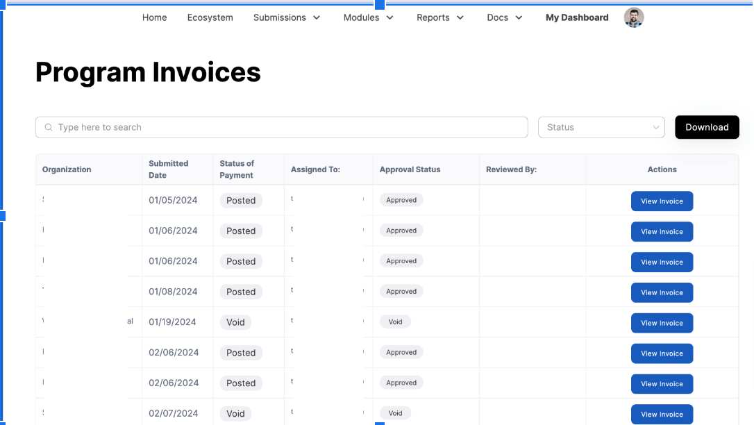 Program Invoice