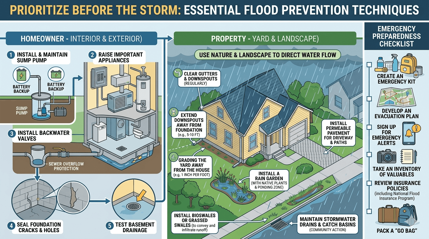 Flood prevention techniques what to do before the next storm