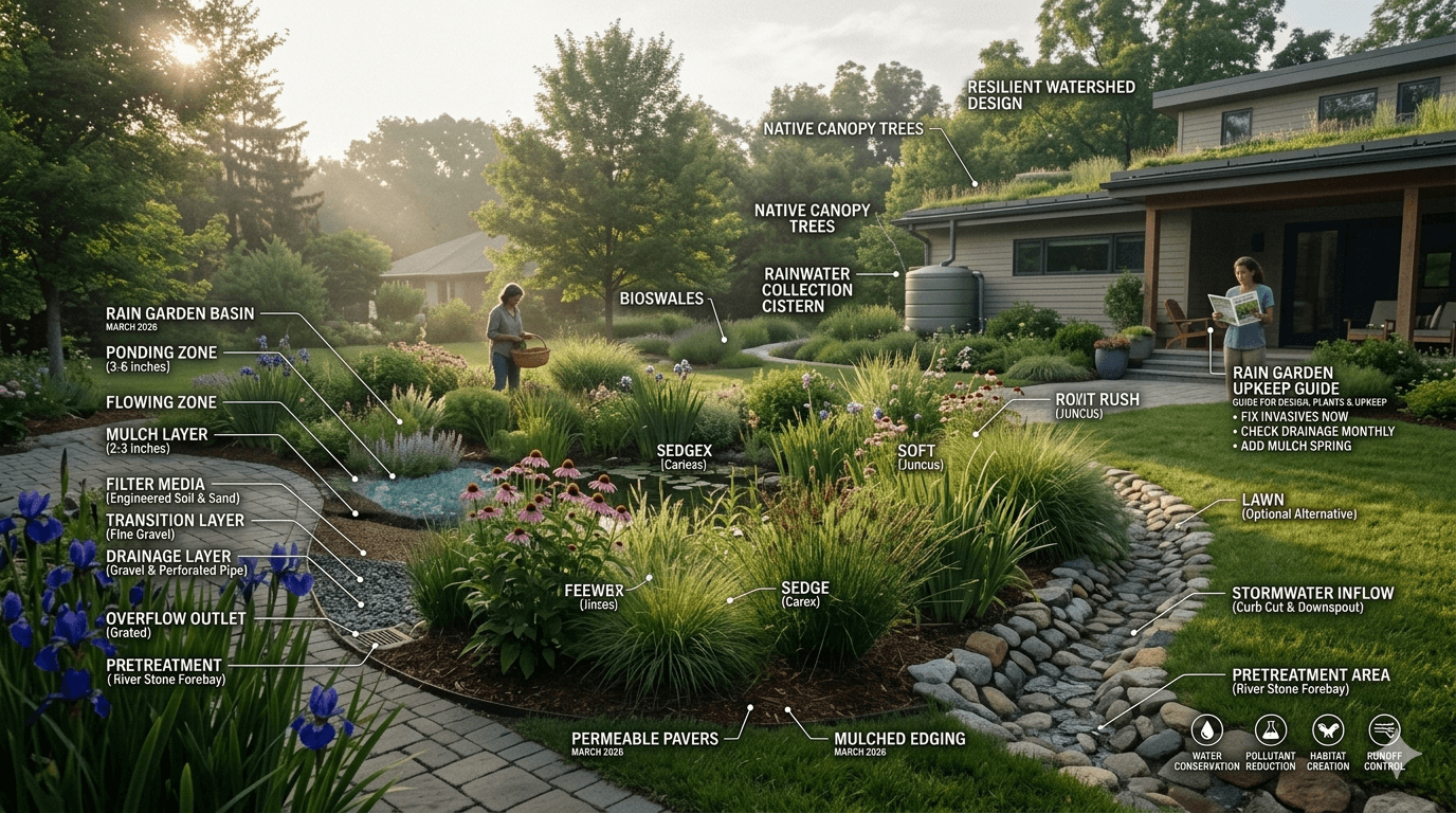 Rain gardens a homeowner’s guide to design, plants, and upkeep