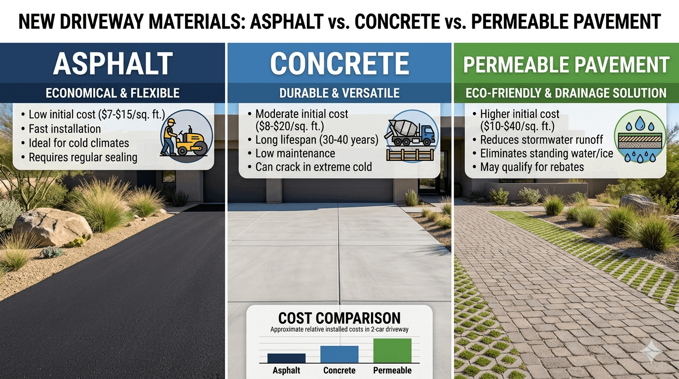 Asphalt, Concrete, vs Permeable Pavement Asphalt, Concrete, vs Permeable Pavement