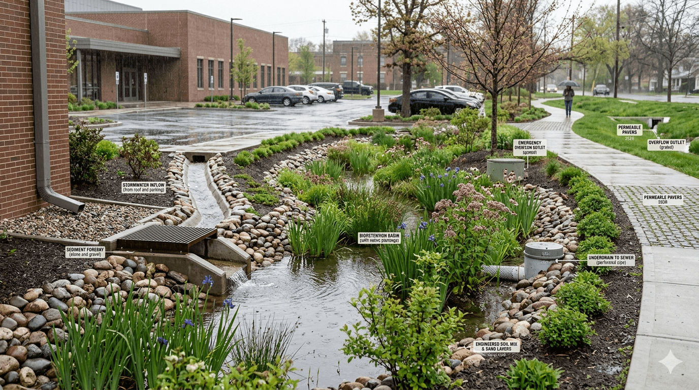 Bioretention system for stormwater management Bioretention system for stormwater management